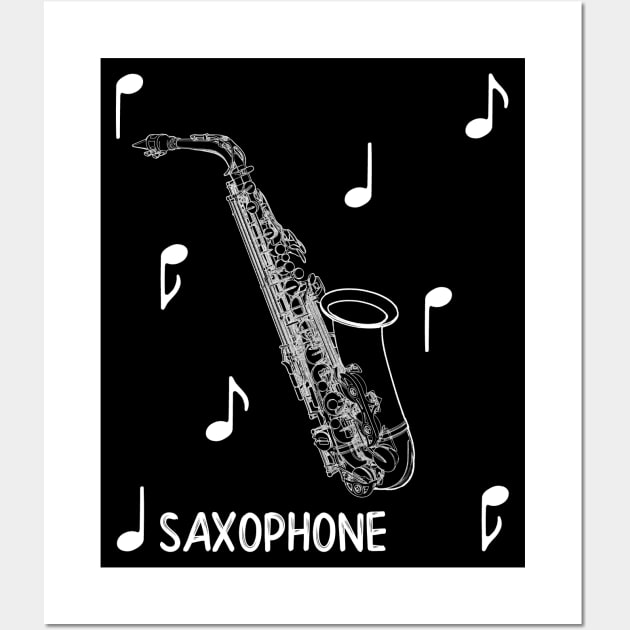 Musical Notes Saxophone Wall Art by AngelFlame